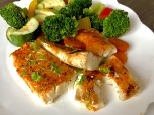 Dorsz pieczony z warzywami