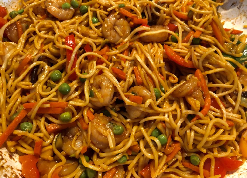 krewetki w sosie teriyaki