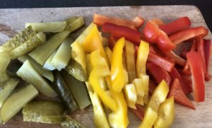 Papryka i ogórki do strogonowa