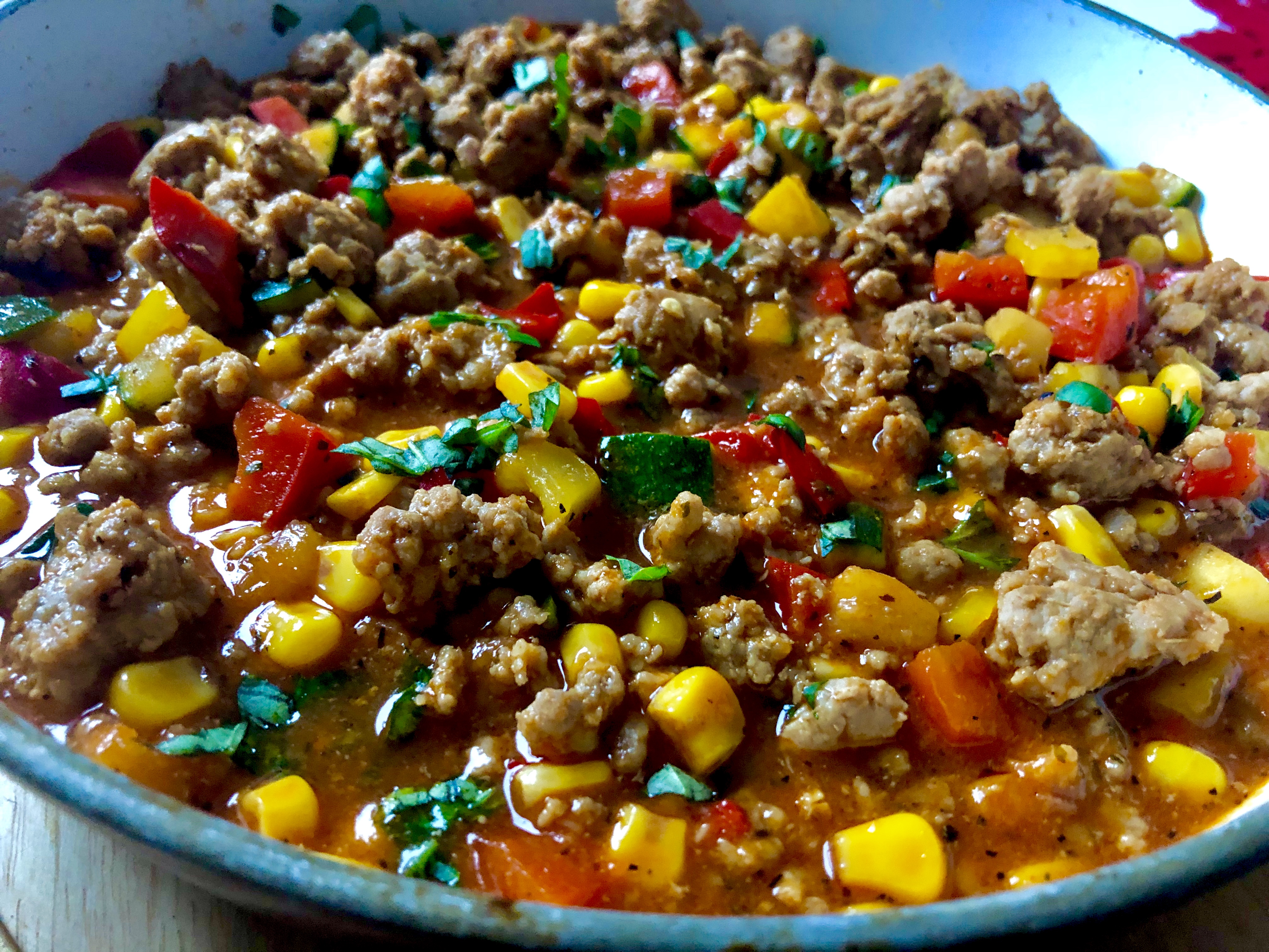 chilli z mięsem i cukinią