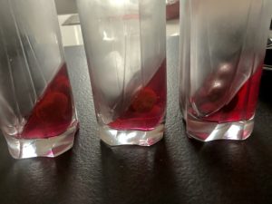 ukośnie zastygnięta galaretka