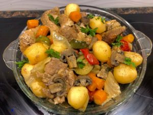 Łopatka wieprzowa pieczona z warzywami - bez tłuszczu