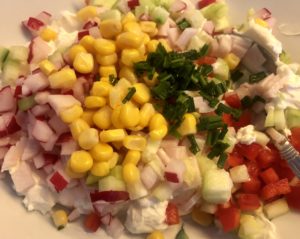 Koreczki z tortilli z serkiem szynką i warzywami - D7F53E78 B749 455D A635 8E5ECE4AE1D4