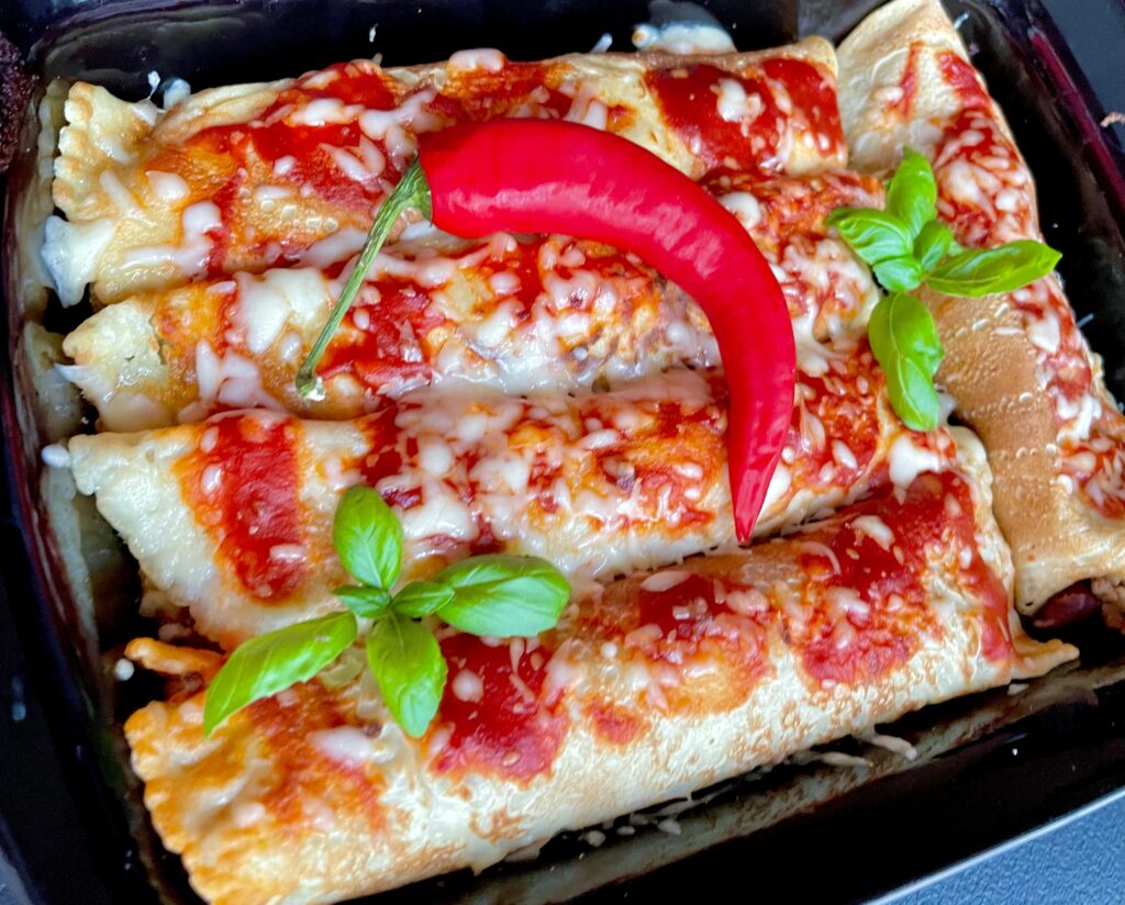 Zapiekane naleśniki po meksykańsku