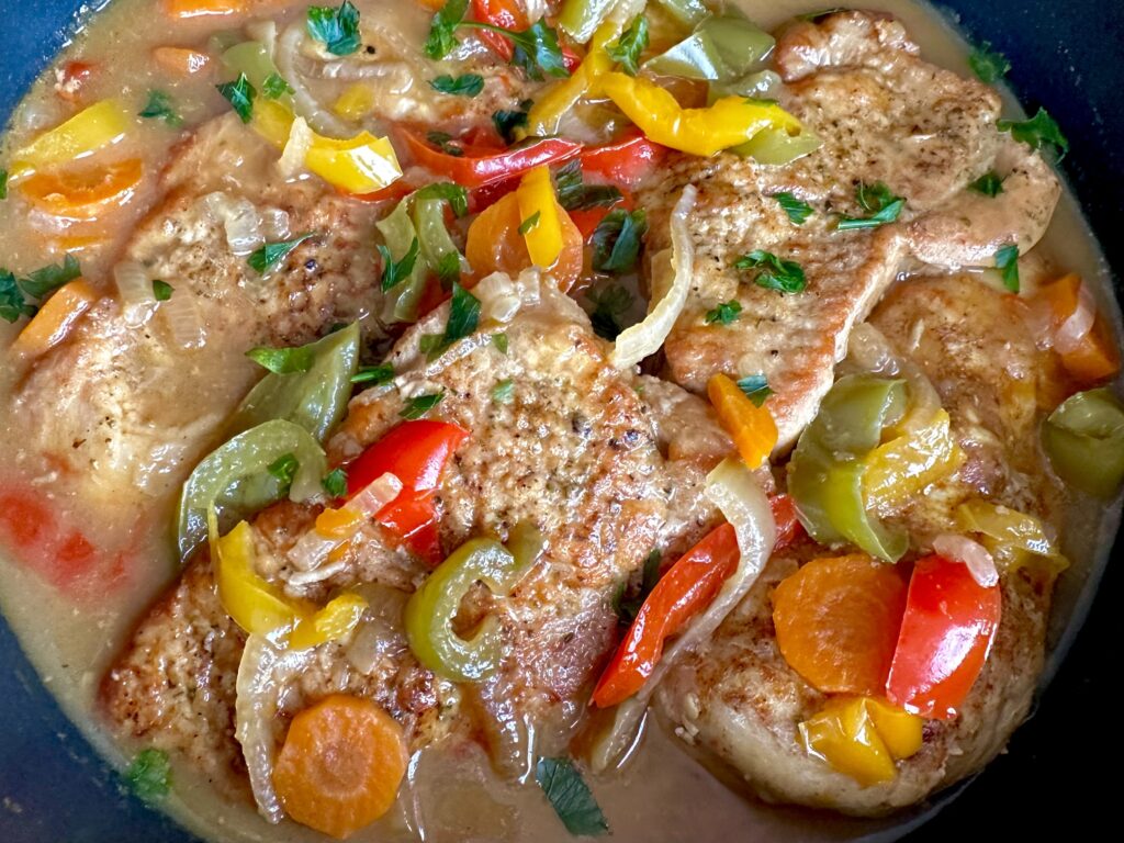 Schab w sosie z papryką