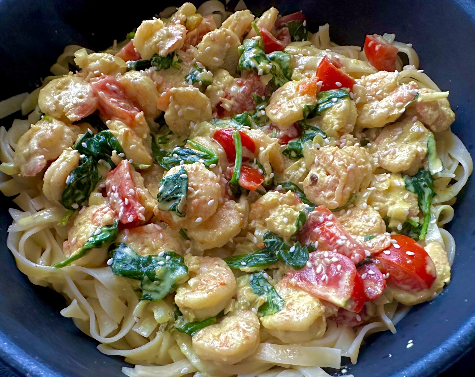 Krewetki w sosie serowo-śmietankowym - IMG 6324