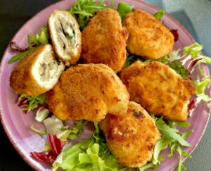 Koperty drobiowe z pieczarkami i mozzarellą - IMG 8050