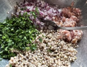 Klopsiki bulgur w sosie śmietanowo-szpinakowym - IMG 0013