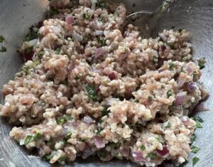 Klopsiki bulgur w sosie śmietanowo-szpinakowym - IMG 0015