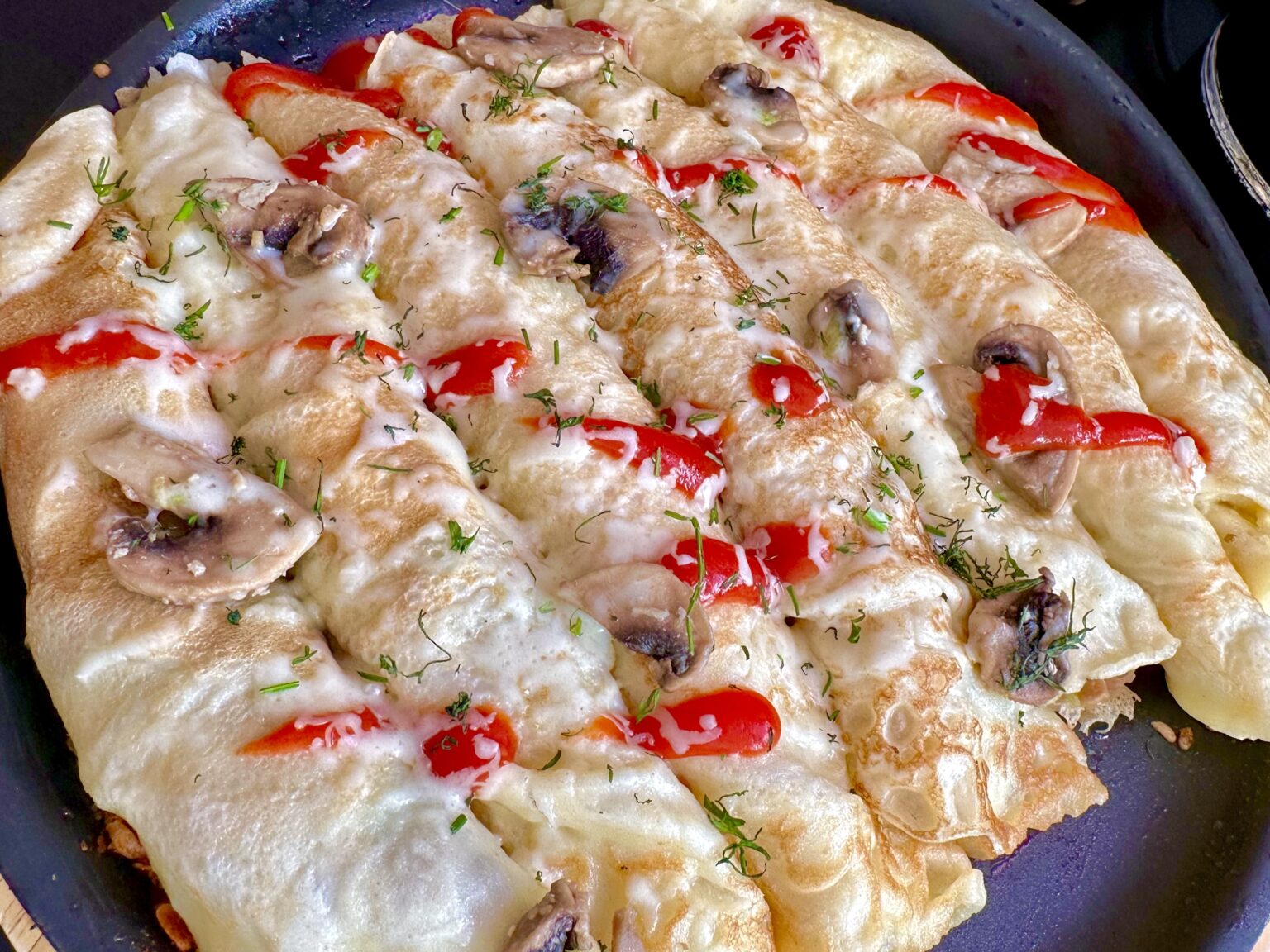 Naleśniki z patelni z młodą kapustą i pieczarkami - IMG 3273