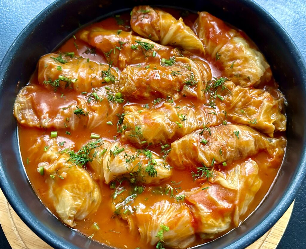 Wiejskie gołąbki z kaszą i cukinią