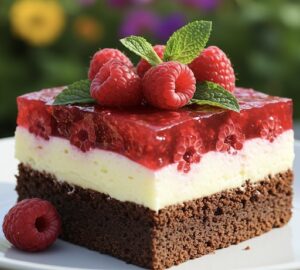 Ciasto czekoladowe z kremem karpatkowym i malinami - IMG 0182