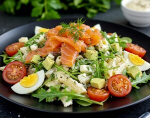 Sałatka makaronowa z łososiem, awokado i aksamitnym sosem - IMG 6550