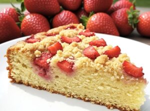 Wilgotne ciasto maślane z truskawkami i kruszonką - IMG 7625