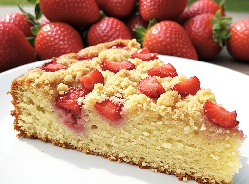 Wilgotne ciasto maślane z truskawkami i kruszonką - IMG 7625