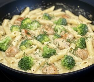 Penne w sosie śmietankowo-brokułowym z kurczakiem - IMG 8309