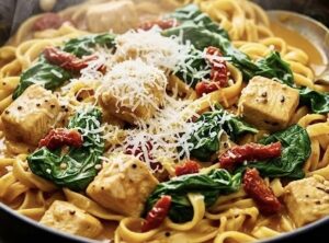 Kurczak z makaronem i szpinakiem w kremowym sosie curry - IMG 5783