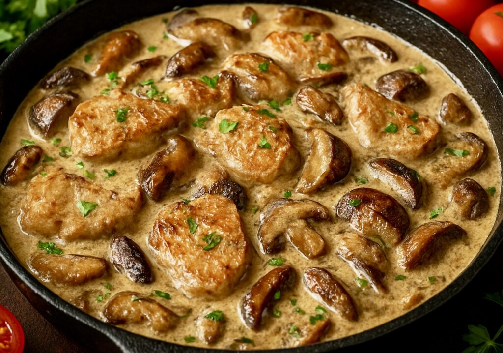 Polędwiczki wieprzowe w sosie grzybowym