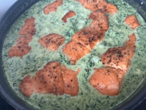 Pstrąg tęczowy w kremowym sosie śmietanowo-szpinakowym - IMG 8799