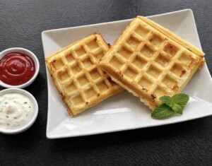 Gofry francuskie z szynką i serem - IMG 5057