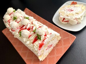 Rolada Raffaello z malinami - ciasto bez pieczenia! - IMG 7321