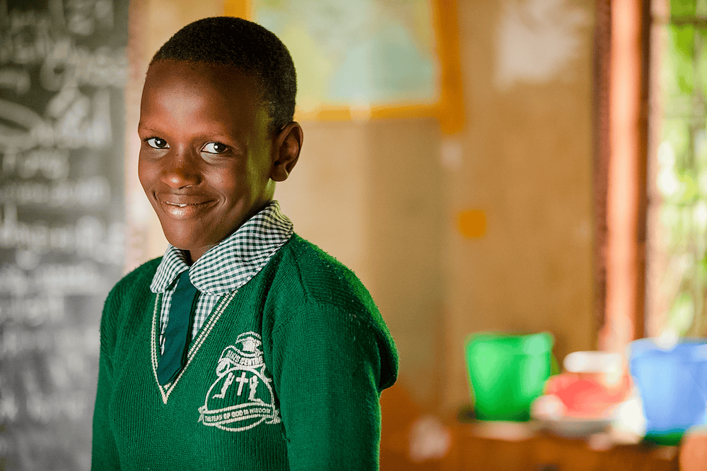 pamellah in her school uniform, smiling