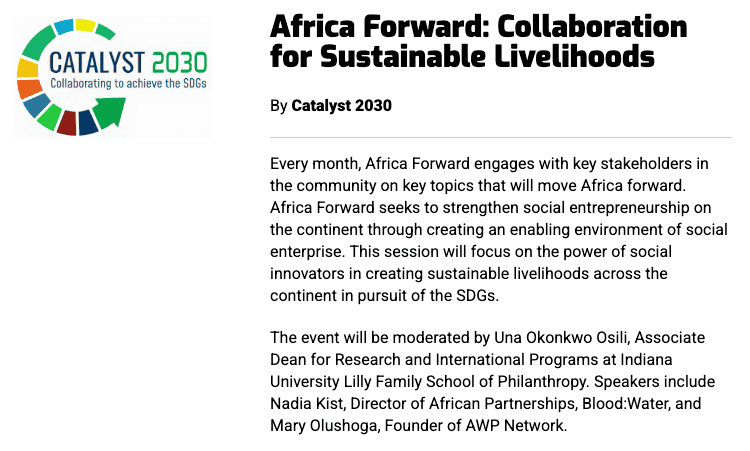 sustainable livelihoods webinar