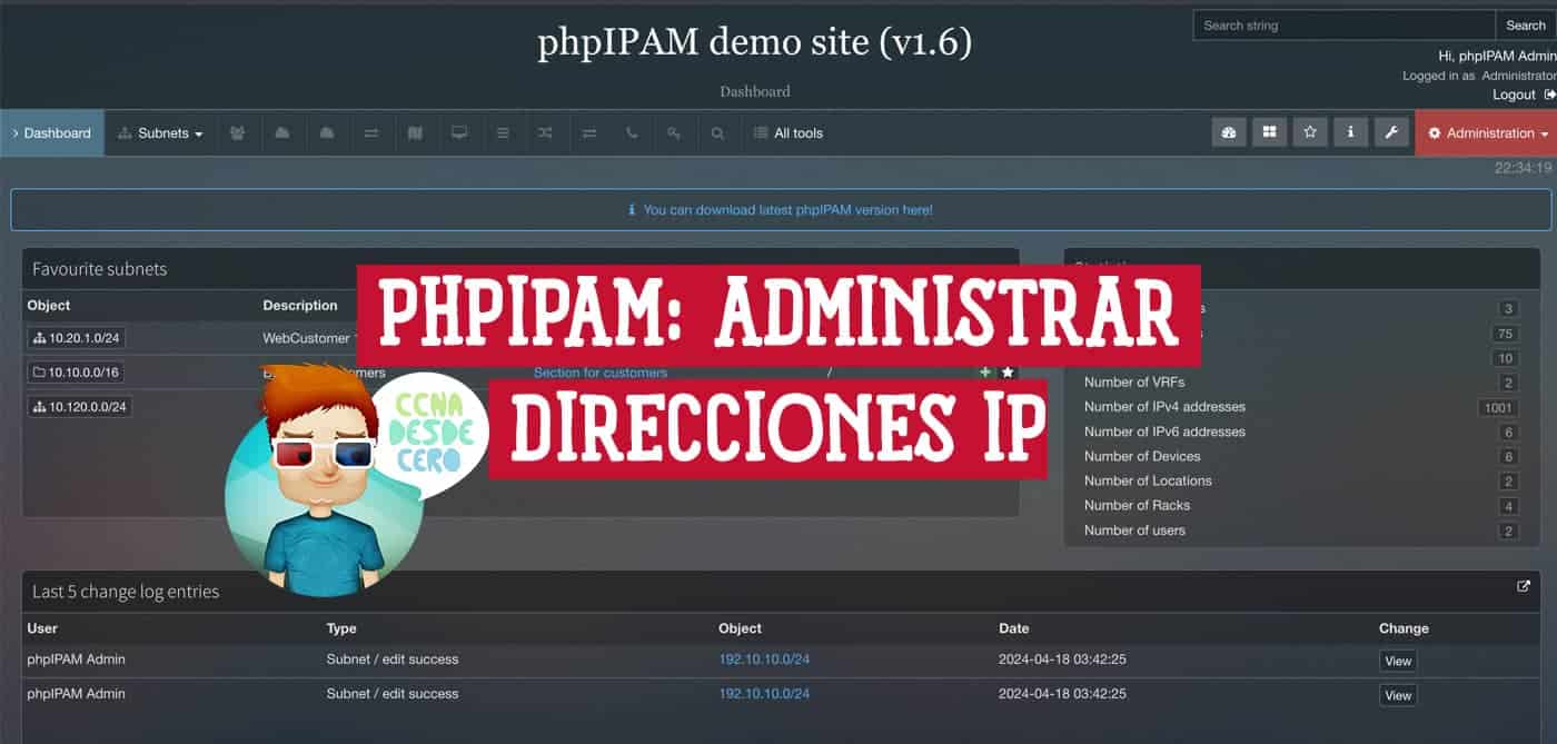 phpIPAM Registra Todas las Direcciones de Red Informática