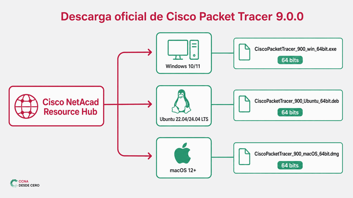 Descargar Packet Tracer 9.0.0, 8.2.2 y Todas las Versiones