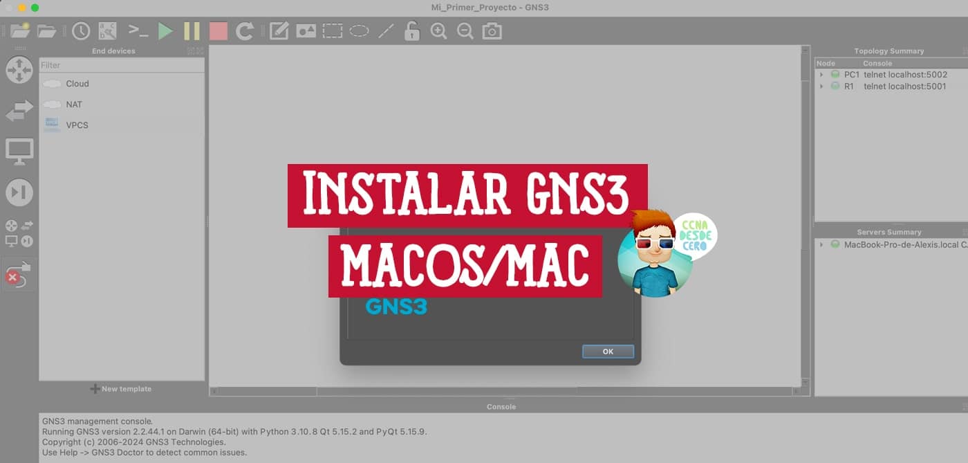 Cómo Instalar GNS3 en macOS o Mac