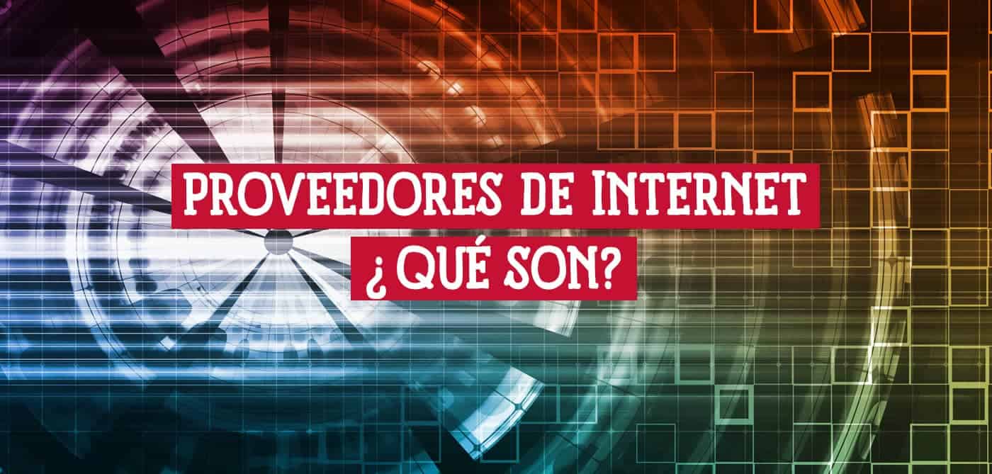 Imagen abstracta de redes con texto sobre proveedores de internet.