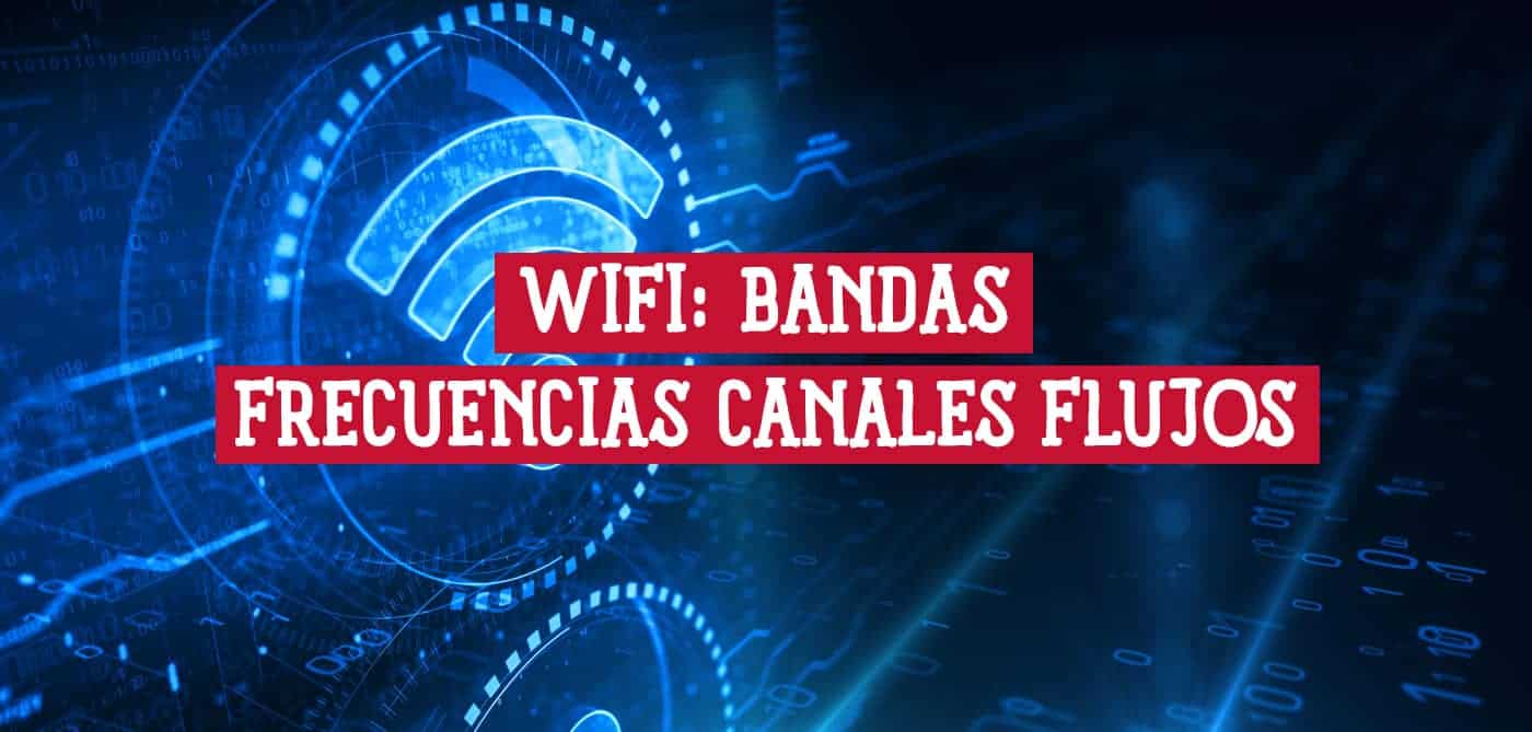 Imagen abstracta que representa las bandas, frecuencias, canales y flujos de WiFi.