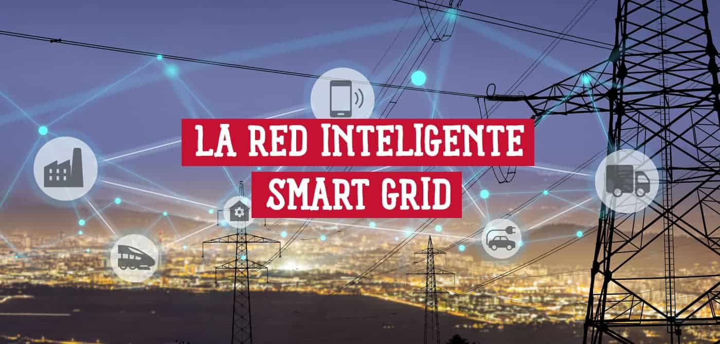 Imagen de una red eléctrica inteligente (Smart Grid) sobre una ciudad iluminada por la noche.