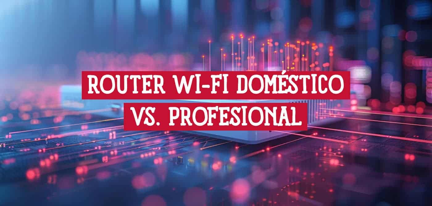 Imagen de un router Wi-Fi, mostrando las diferencias entre un router doméstico y uno profesional.