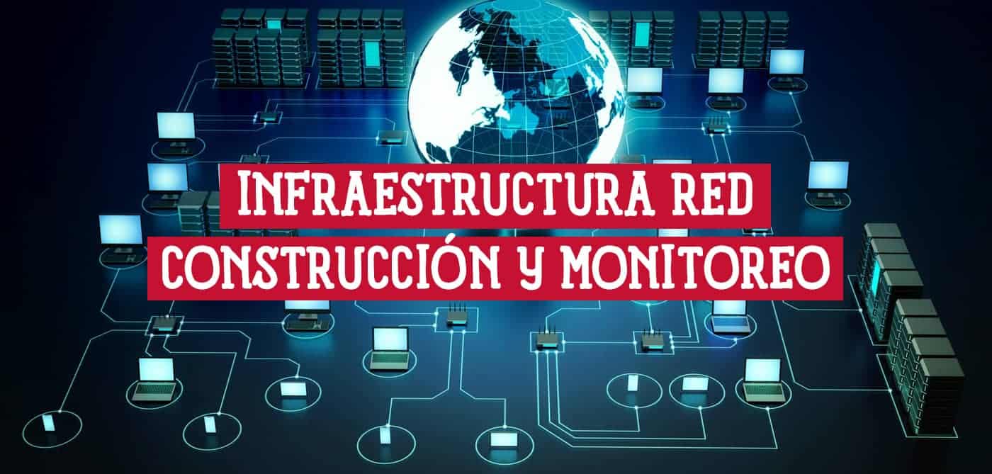 Una representación digital de una infraestructura de red con servidores, laptops y dispositivos conectados, y una Tierra girando.