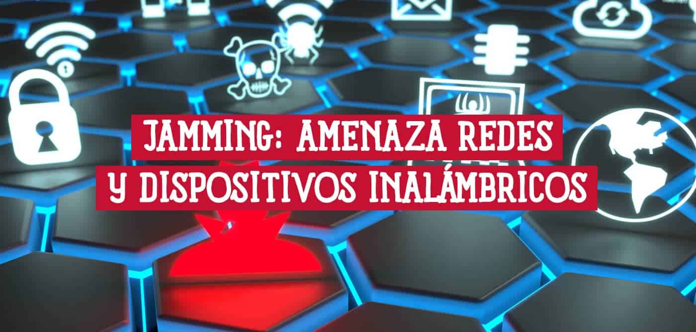 Imagen abstracta que representa una amenaza de jamming a redes y dispositivos inalámbricos.