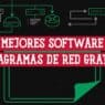 Iconos de dispositivos de red conectados en verde sobre fondo negro, ilustrando software para hacer diagramas de red gratis
