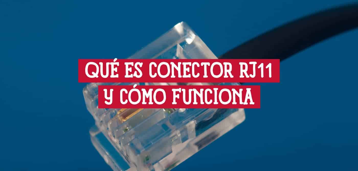 Primer plano de un conector RJ11, usado para conexiones telefónicas. Aprende cómo funciona.