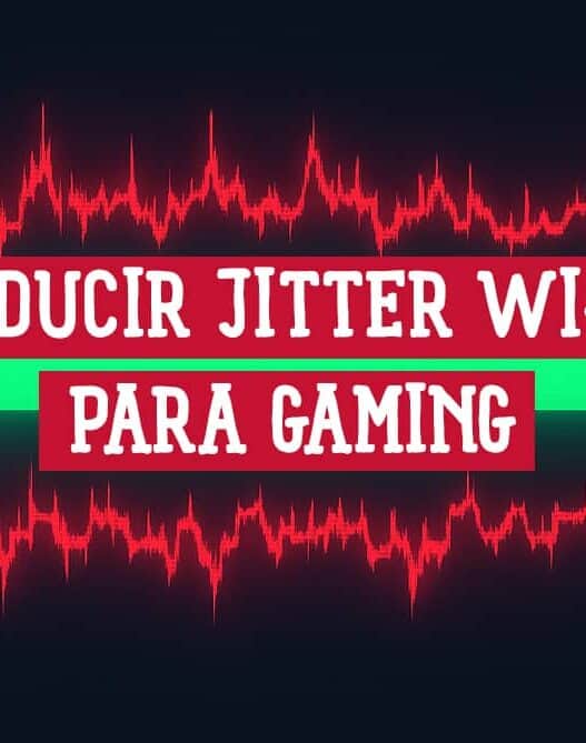 Gráfico conceptual para reducir el jitter en Wi-Fi para gaming, mostrando la transformación de una señal roja inestable (jitter) a una conexión verde estable.