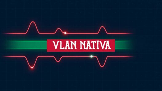 Portada conceptual de la VLAN nativa mostrando un canal estable verde y dos canales oscilantes rojos.