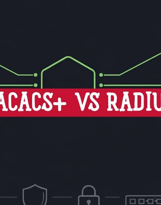 Diagrama comparativo tacacs vs radius con flujos AAA en Cisco IOS
