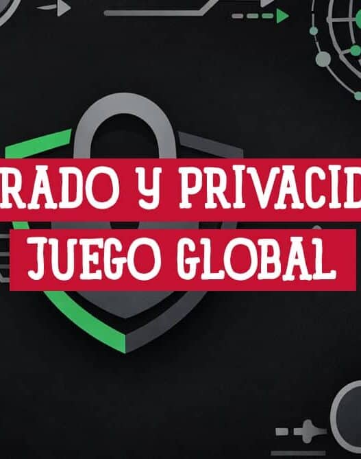 Escudo con candado rodeado de servidores, nube y redes que ilustran el cifrado y la seguridad de datos en plataformas online