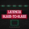 Siete etapas conectando cámara y pantalla que ilustra la latencia glass-to-glass del streaming en vivo