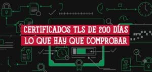 Iconos de línea de candados, certificados, relojes y marcas de verificación sobre los certificados TLS de 200 días