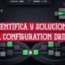 Iconos de detección, comparación y corrección del configuration drift junto a diagramas de red sobre fondo oscuro