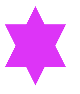 Estrella morada de seis puntas.