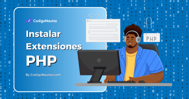 Ilustración de una persona instalando extensiones PHP con PIE.