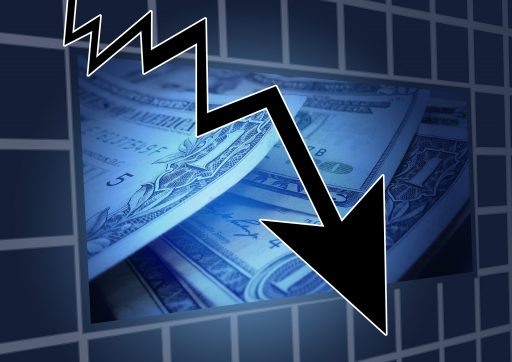 Gráfica de crisis financiera y riesgos de impagos.