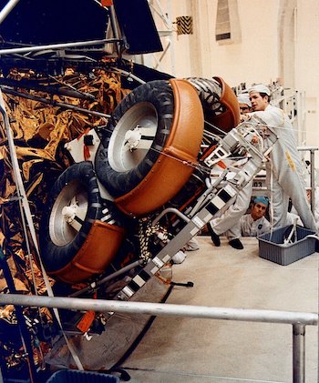 Folding an lrv into the lunar moidule