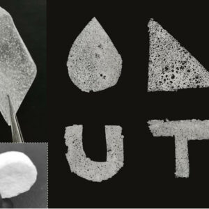 The porous gel film molded into different shapes